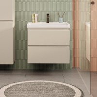 Тумба с раковиной SanStar Riana 50 подвесная, cappuccino, раковина Фостер 50