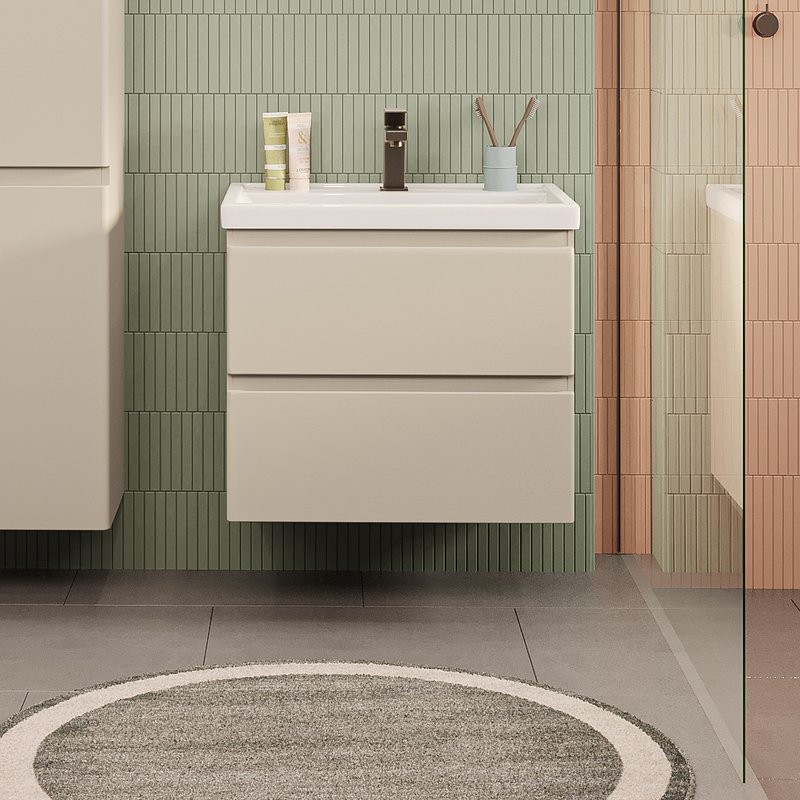 Тумба с раковиной SanStar Riana 50 подвесная, cappuccino, раковина Фостер 50