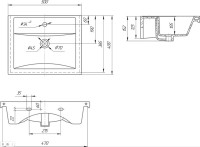 Тумба с раковиной SanStar Riana 50 подвесная, cappuccino, раковина Фостер 50