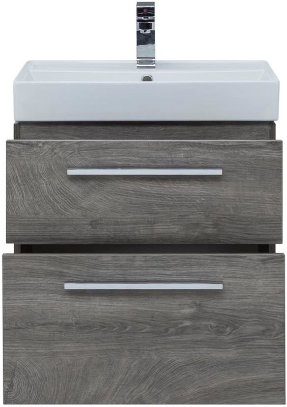 Тумба с раковиной Aquanet Nova 60 2 ящика, дуб рошелье