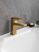 Смеситель для раковины Haiba HB10831-5 брашированное золото Смеситель для раковины Haiba HB10831-5 брашированное золото