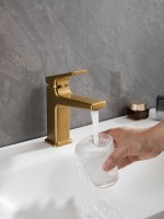 Смеситель для раковины Haiba HB10831-5 брашированное золото Смеситель для раковины Haiba HB10831-5 брашированное золото