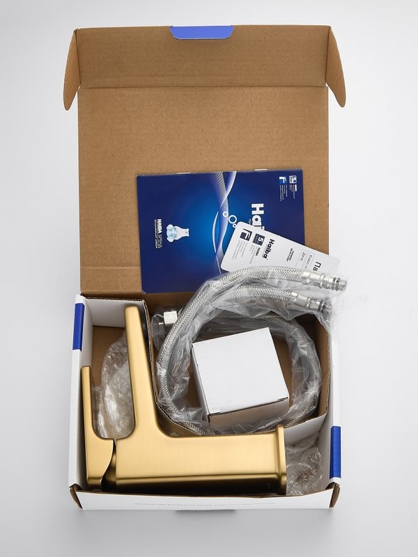 Смеситель для раковины Haiba HB10831-5 брашированное золото