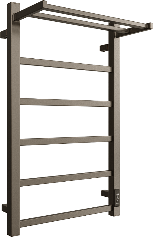 Полотенцесушитель электрический Двин Fj Plaza Neo 80х50, оружейная сталь, с полкой