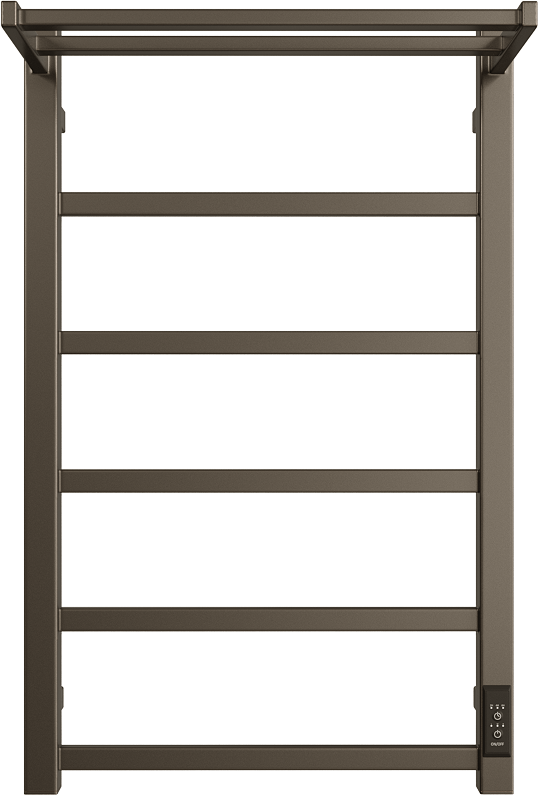Полотенцесушитель электрический Двин Fj Plaza Neo 80х50, оружейная сталь, с полкой