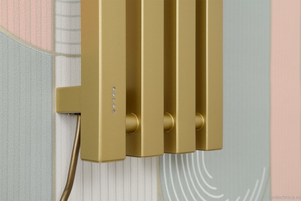 Полотенцесушитель электрический Сунержа Сатерленд 4.0 32-0854-1215 120x20 см, подключение слева, скрытое подключение слева, золотой шелк, I-образный