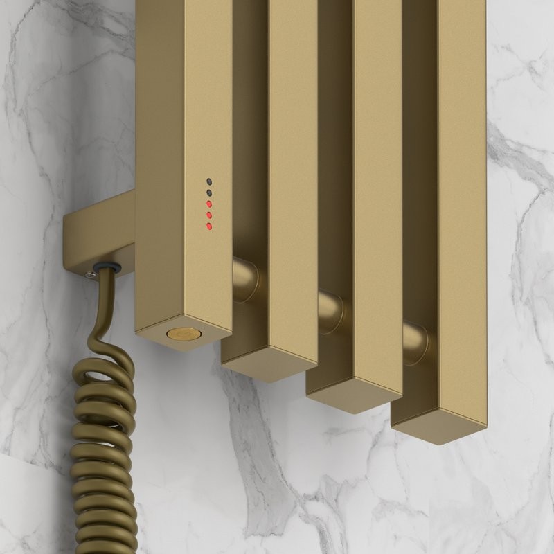 Полотенцесушитель электрический Сунержа Сатерленд 4.0 32-0854-1215 120x20 см, подключение слева, скрытое подключение слева, золотой шелк, I-образный