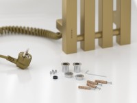 Полотенцесушитель электрический Сунержа Сатерленд 4.0 32-0854-1215 120x20 см, подключение слева, скрытое подключение слева, золотой шелк, I-образный