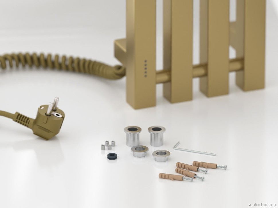 Полотенцесушитель электрический Сунержа Сатерленд 4.0 32-0854-1215 120x20 см, подключение слева, скрытое подключение слева, золотой шелк, I-образный