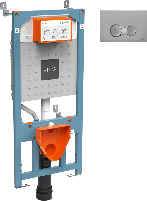 Система инсталляции для унитазов VitrA V12 762-5800-01 с кнопкой смыва Sirius 740-0486 матовый хром