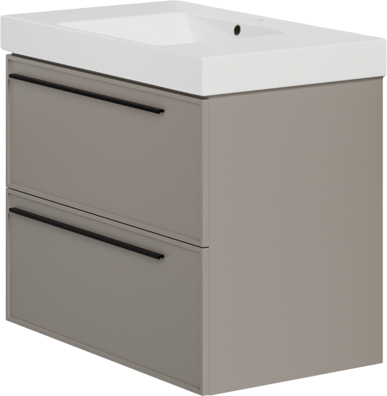 Тумба с раковиной La Fenice Elba Twin 80 подвесная, cappuccino, раковина Cubo 80