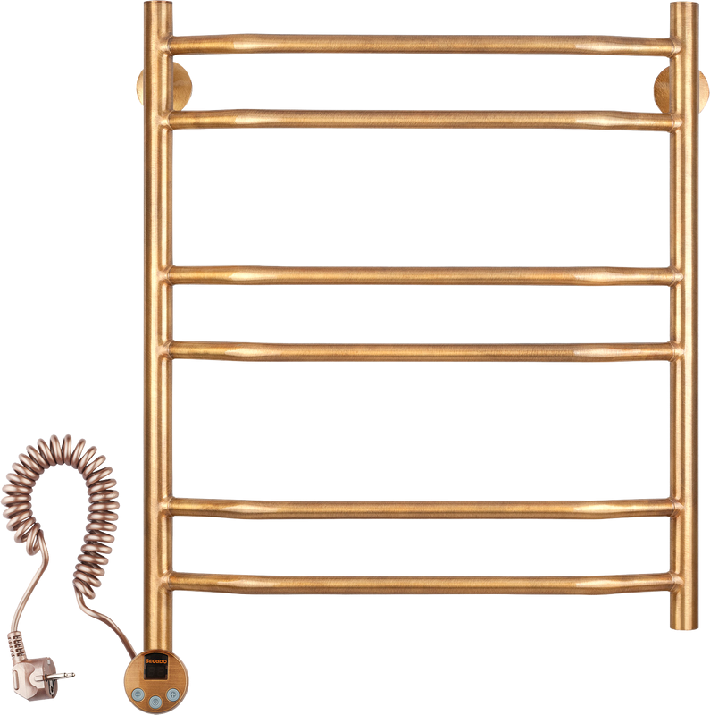 Полотенцесушитель электрический Secado Агата 4 75x55 см, подключение слева, бронза, лесенка, латунь