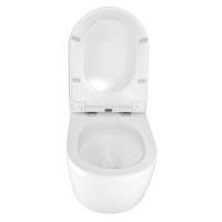 Унитаз подвесной AZARIO Nemi AZ-1293WH безободковый, с микролифтом, глянцевый белый