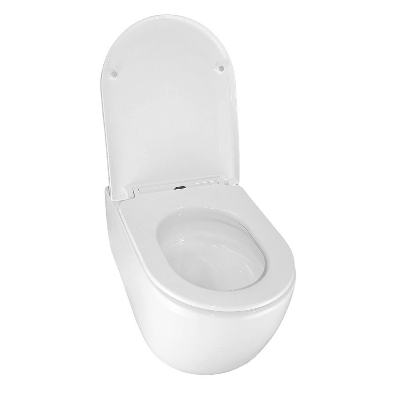 Унитаз подвесной AZARIO Nemi AZ-1293WH безободковый, с микролифтом, глянцевый белый