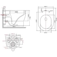 Унитаз подвесной AZARIO Nemi AZ-1293WH безободковый, с микролифтом, глянцевый белый