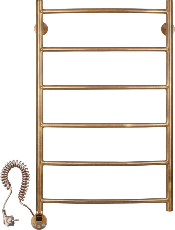 Полотенцесушитель электрический Secado Милан 1 плюс 85x55 см, подключение слева, бронза, лесенка, латунь