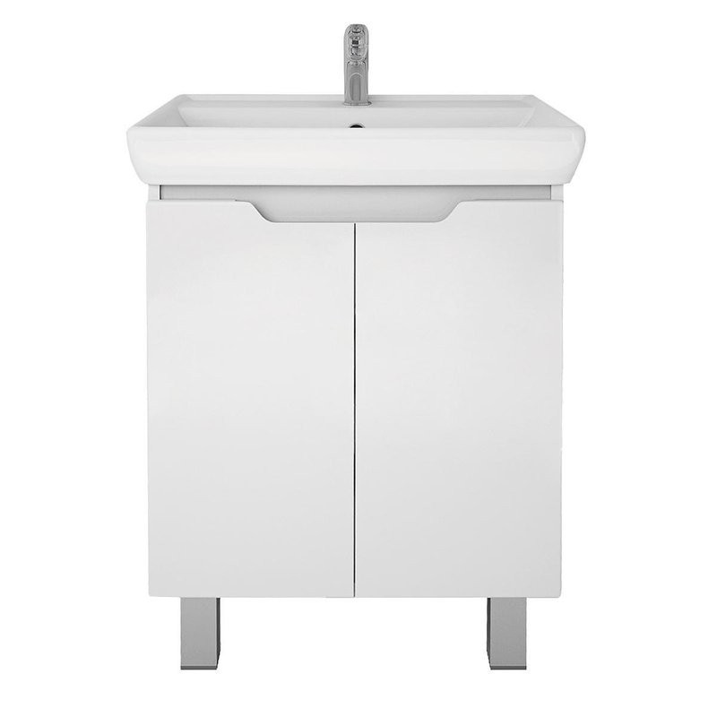 Тумба с раковиной Dreja Q Plus (D) 60 подвесная, белый глянец