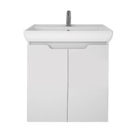 Тумба с раковиной Dreja Q Plus (D) 60 подвесная, белый глянец