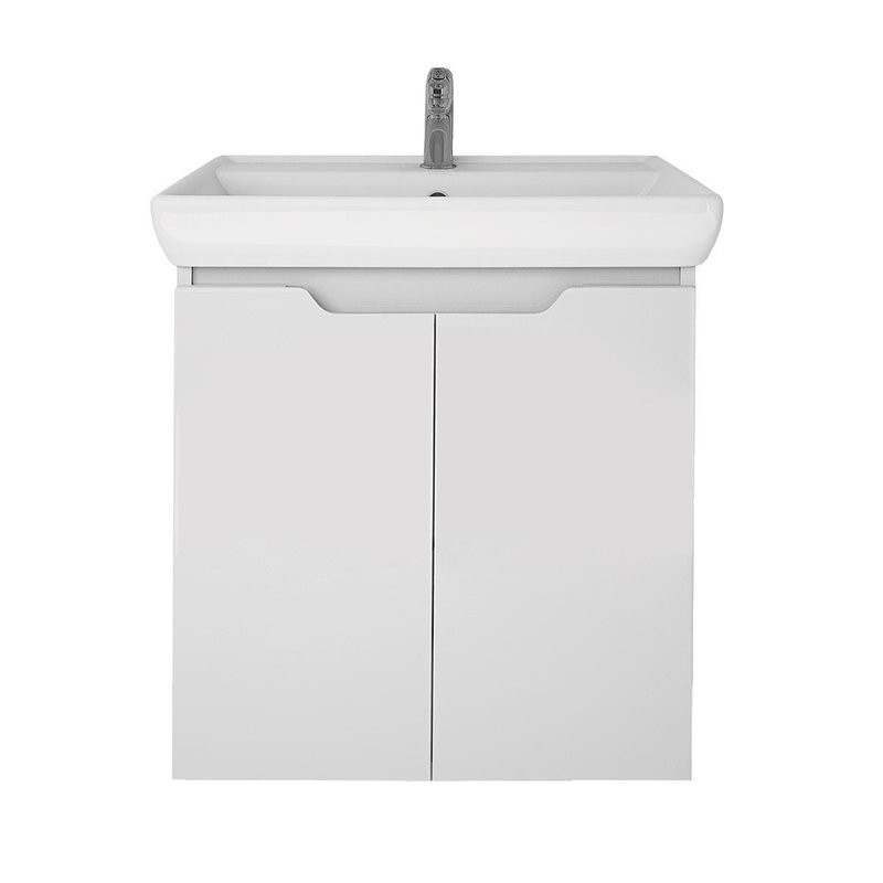 Тумба с раковиной Dreja Q Plus (D) 60 подвесная, белый глянец