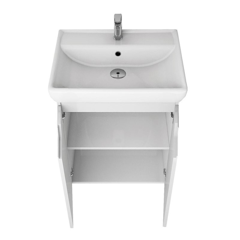 Тумба с раковиной Dreja Q Plus (D) 60 подвесная, белый глянец