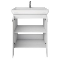 Тумба с раковиной Dreja Q Plus (D) 60 подвесная, белый глянец