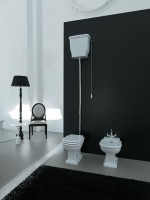 Унитаз ArtCeram Hermitage HEV003 с высоким бачком, с микролифтом, фурнитура хром