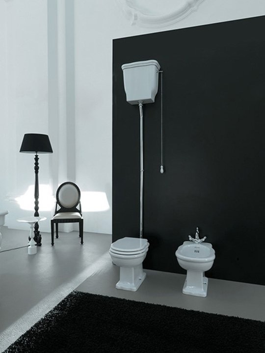 Унитаз ArtCeram Hermitage HEV003 с высоким бачком, с микролифтом, фурнитура хром