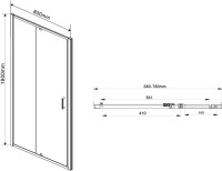 Душевая дверь в нишу Vincea Intra VDP-1I7080CH 70/80 см, стекло шиншилла, хром