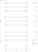 Полотенцесушитель водяной Secado Турин Плюс 100x55 см, хром, лесенка