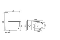 Унитаз-моноблок напольный SantiLine SL-5047 с микролифтом, безободковый