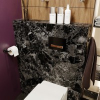 Система инсталляции для унитазов Lavinia Boho RelFix 77020032 4 в 1 с кнопкой смыва, глянцевый черный, темное дерево