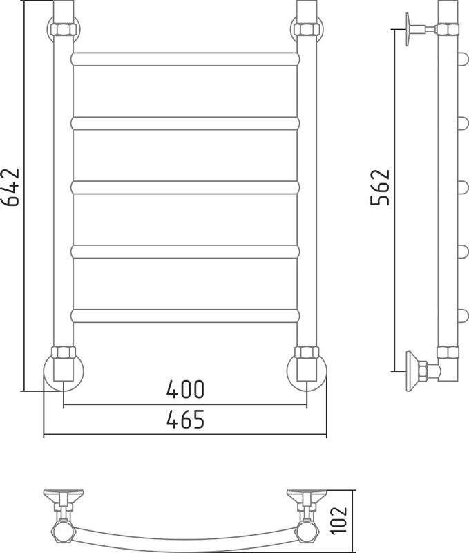 Полотенцесушитель водяной Стилье Аксиома-20 00662-6040 65x45 см, глянцевый хром, лесенка