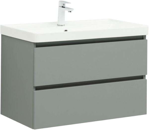 Тумба с раковиной Aquanet Вега 2.0 80 подвесная, мисти грин