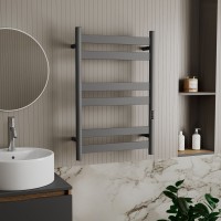 Полотенцесушитель электрический Bauedge Bau Mix DB-0128 50x80, темно-серый металлик