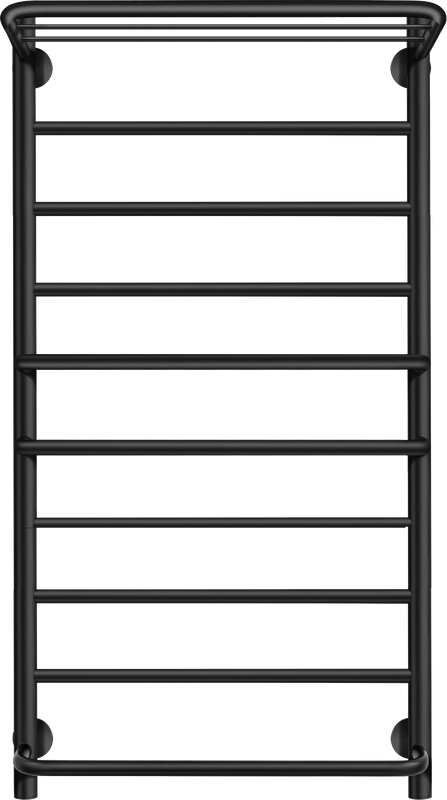 Полотенцесушитель электрический Secado Верона 2 100x50 см, подключение справа, матовый черный, лесенка, с полкой