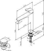 Смеситель для раковины AM.PM Like F8092200 для раковины, с донным клапаном