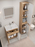 Тумба с раковиной SanStar Модена 70 напольная, дуб крафт золотой