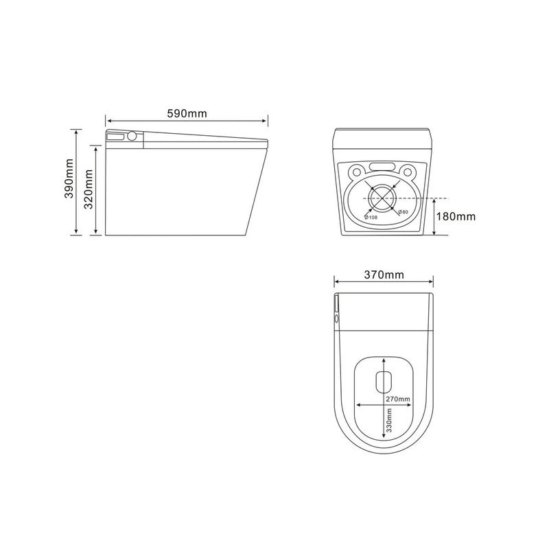 Комплект 2 в 1 Abber Bequem AC1119S-AC0101P2 Унитаз-биде электронный, подвесной + Монтажная рама