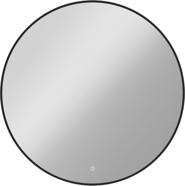 Зеркало круглое Art&Max Sanremo AM-San-1000-DS-F-Nero 100х100, черное, с LED-подсветкой, 6000k