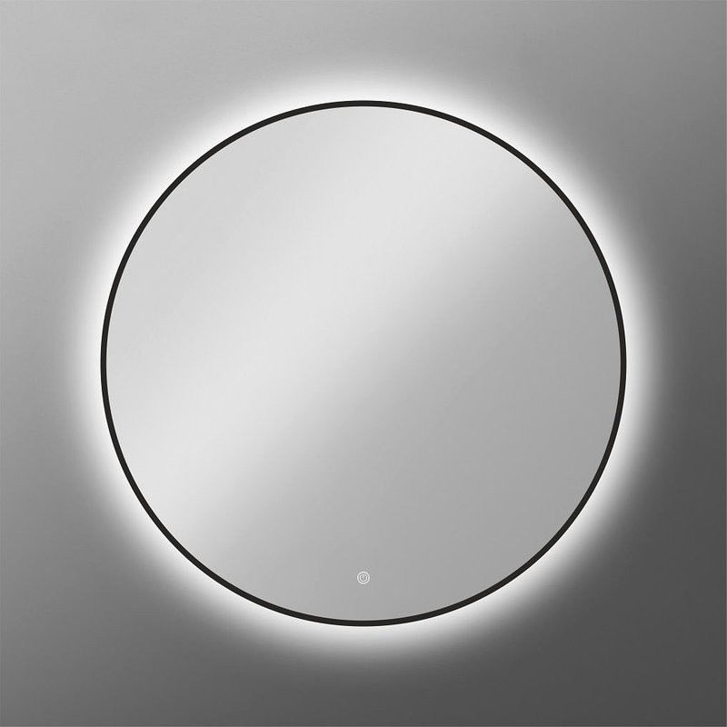 Зеркало круглое Art&Max Sanremo AM-San-1000-DS-F-Nero 100х100, черное, с LED-подсветкой, 6000k