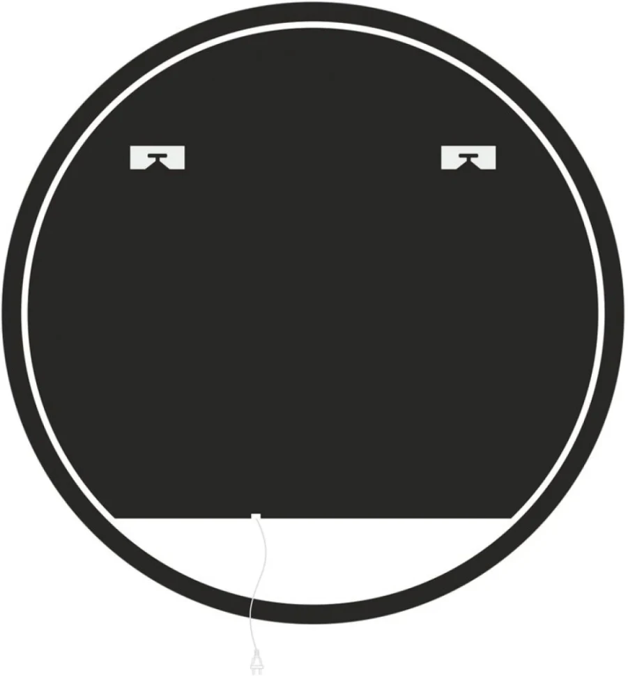 Зеркало круглое Art&Max Sanremo AM-San-1000-DS-F-Nero 100х100, черное, с LED-подсветкой, 6000k