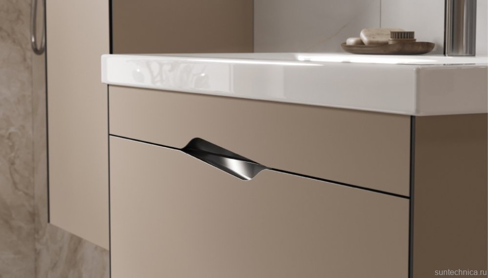 Тумба с раковиной Velvex Krona 80 серый камень