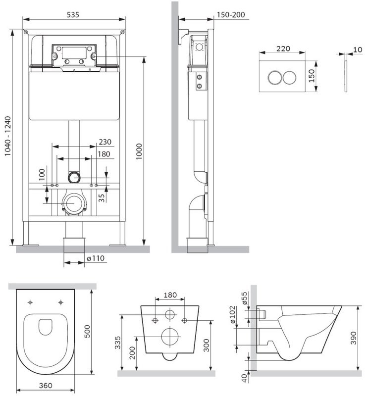 Комплект AM.PM Sense IS70131.741701 FlashClean с сиденьем микролифт, кнопка смыва хром матовая