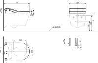 Умный унитаз подвесной Toto RP CW542EY крышка RW TCF801CG#NW1 с биде и микролифтом