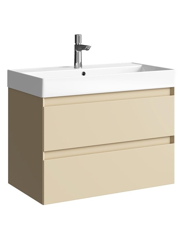 Тумба с раковиной Aqwella 5 stars Geometria 80 подвесная, 2 ящика, морская дюна