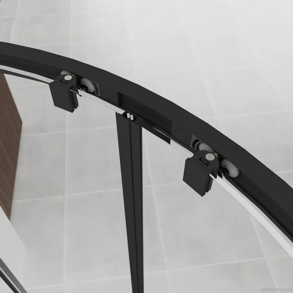 Душевой уголок Veconi Evo 200 B 120х80 см, профиль матовый черный, стекло прозрачное