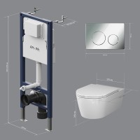 Комплект 5 в 1 AM.PM Func IS90151.8F1701 с сиденьем микролифт