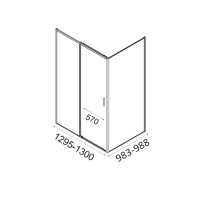 Душевой уголок Aquanet Pleasure Evo AE65-N130-BT 130х100, профиль матовый черный, стекло прозрачное