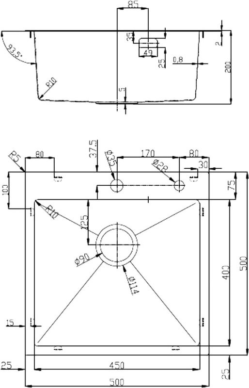 Мойка кухонная D&K DKS505006 графит