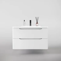 Тумба под раковину Style Line Марелла 90 подвесная, антискрейтч, белая матовая